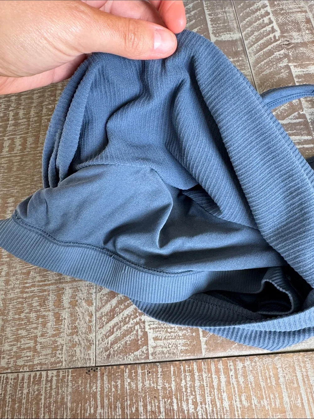 Calia Ribbed Slate Blue Sports Bra Racerback Crop Top - Picture 12 of 13